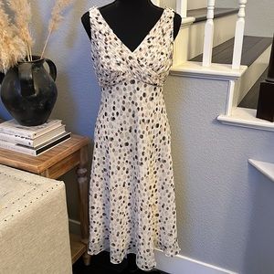 Adrianna Papell MIDI Pleated Polka Dot Dress